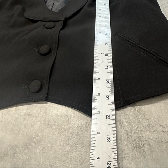 Sandro Sportswear Black Vest Women's M 3 Buttons Collared Western Back Buckle - Picture 6 of 9